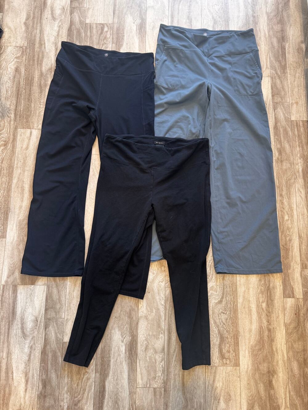 Pants Leggings Joggers Yoga XXL Black Bluish/Gray Lot of 3 Gaiam Max & Mia